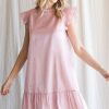 Apparel * | Jodifl Organza Frilled Neck Dress Mauve