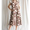 Apparel * | Jodifl Cow Print Midi Dress Brown