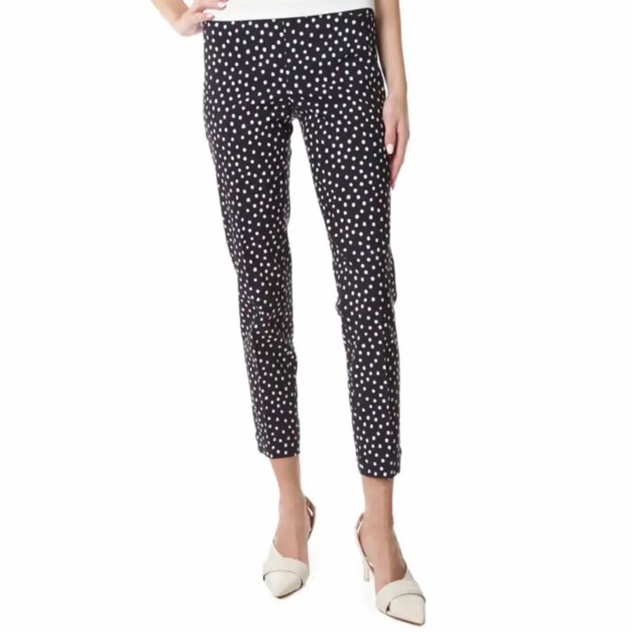 Apparel * | Slimsation By Multiples Pull-On Polka Dot Ankle Pants