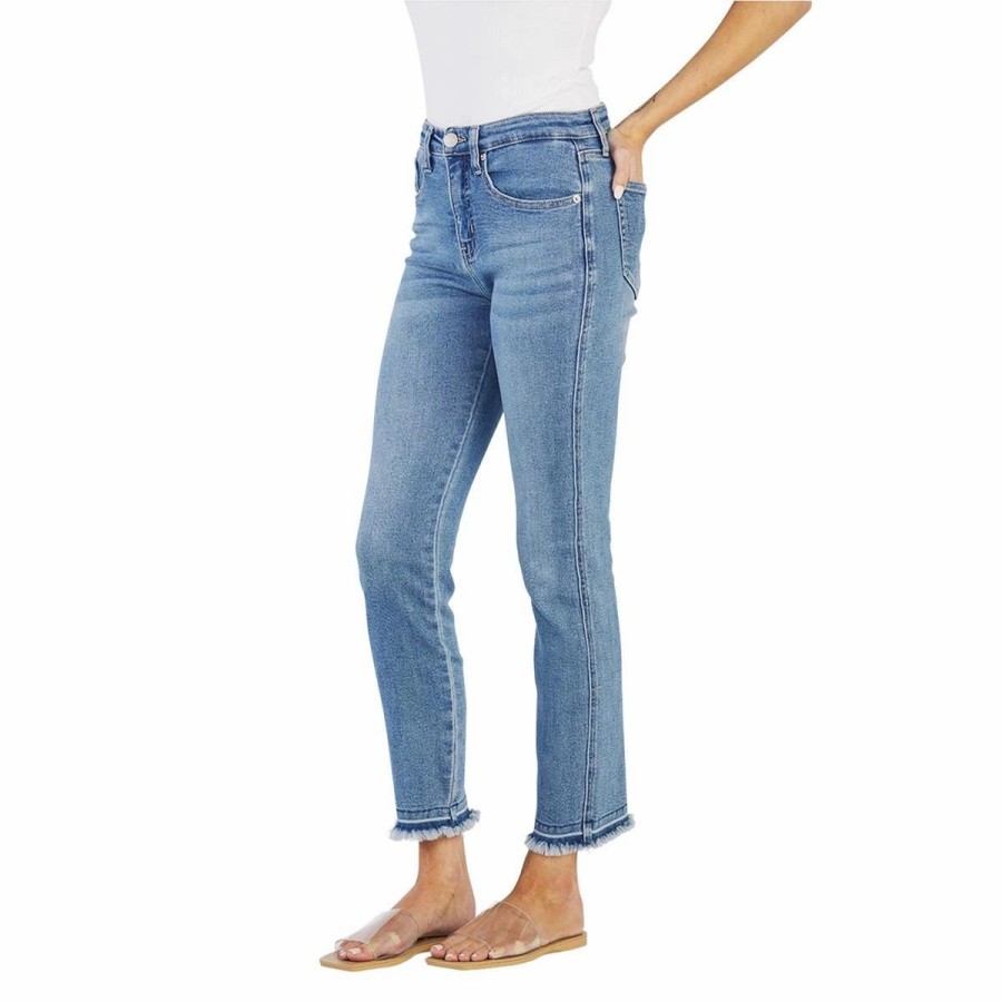 Apparel * | Mud Pie Blue Opal Straight Leg Jeans