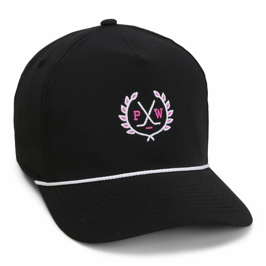 Fitness * | Spittin Chiclets Pink Whitney Crest Rope Hat Black