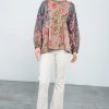 Apparel * | Thml Clothing Mixed Media Floral Long Sleeve Top Dusty Rose