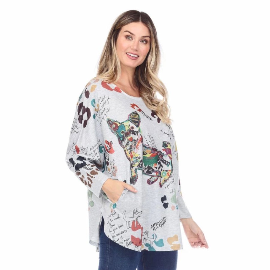 Apparel * | Inoah Spirit One Size Drop Shoulder Top With Pockets