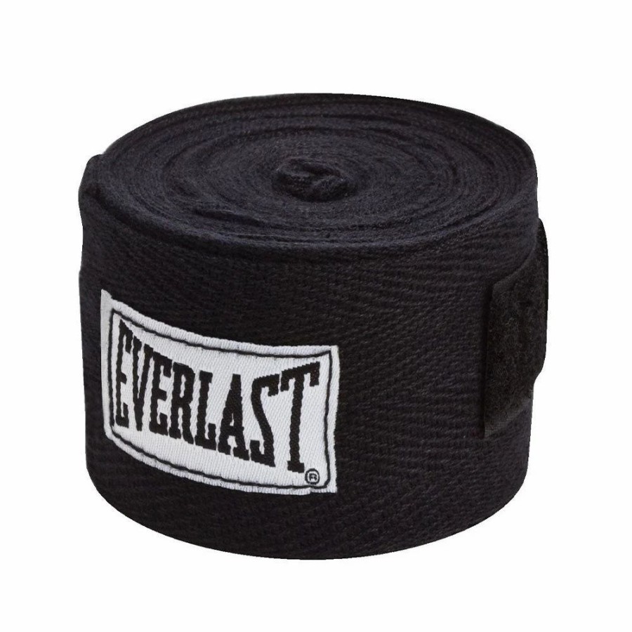 Fitness * | Everlast 120 Inch Black Hand Wraps