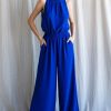 Apparel * | Jodifl Drop Waist High Neck Jumpsuit