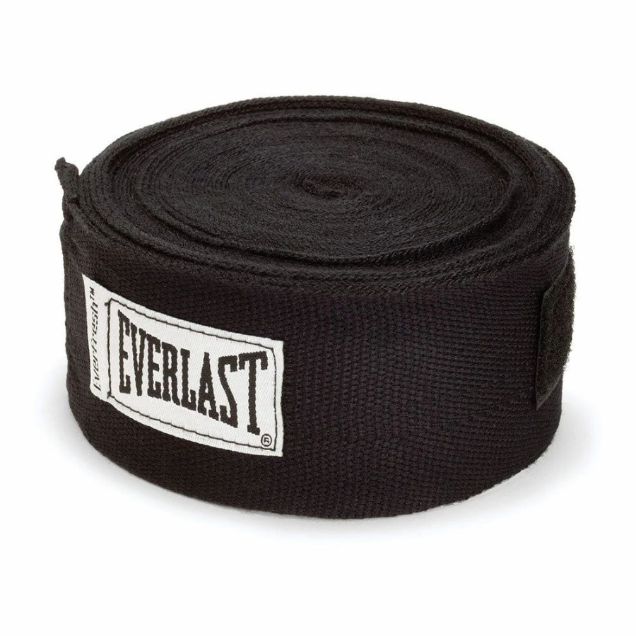 Fitness * | Everlast 180 Inch Black Hand Wraps