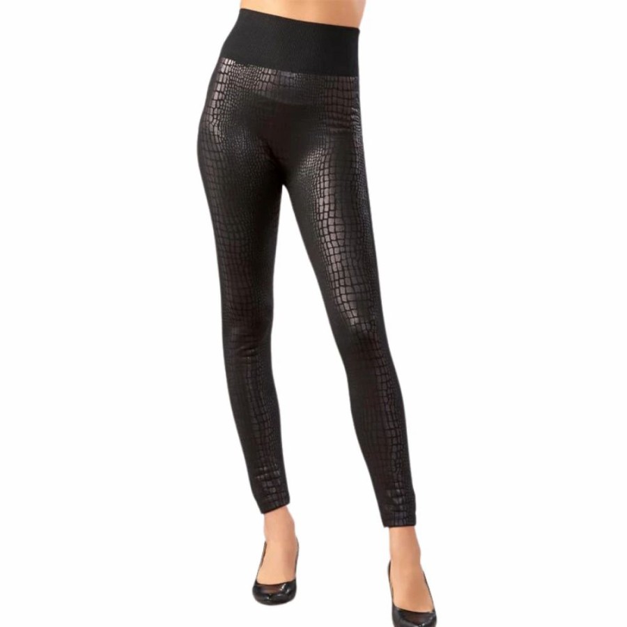 Apparel * | Charlie Paige Embossed Fleece Lined Leggings