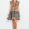 Apparel * | Thml Clothing Floral Tiered Dress Dusty Rose