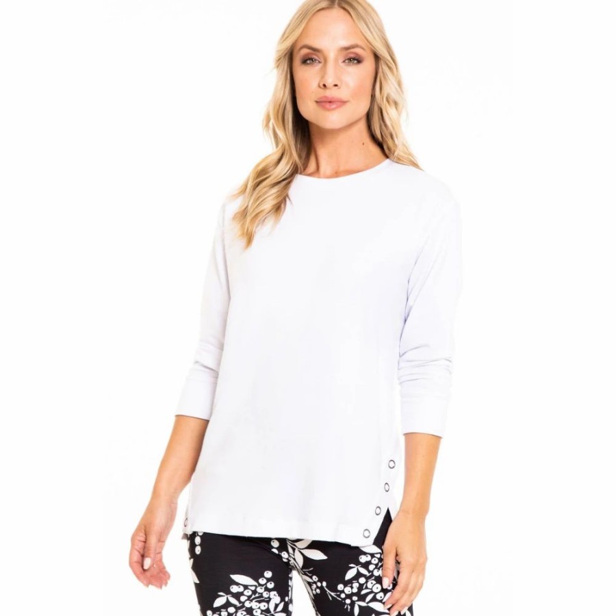 Apparel * | Multiples Side Snap Top With 3/4 Sleeves