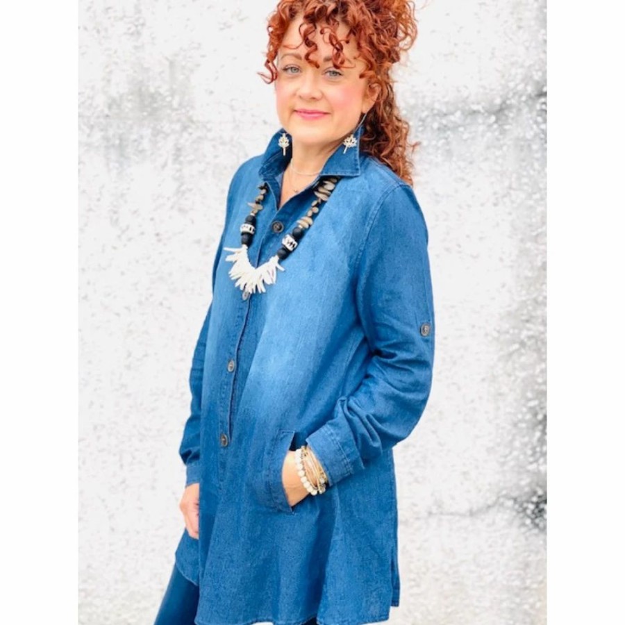 Apparel * | Coco + Carmen Blue Denim Tunic