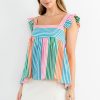 Apparel * | Thml Multicolor Stripe Tank Top Pink Multi